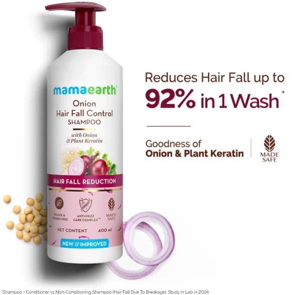 MamaEarth Onion Shampoo for Hair Growth and Hair Fall Control with Onion andPlant Keratin