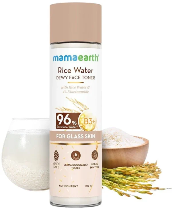 MamaEarth Rice Water Dewy Face Toner with Rice Water & 4% Niacinamide for Glass Skin Men & Women