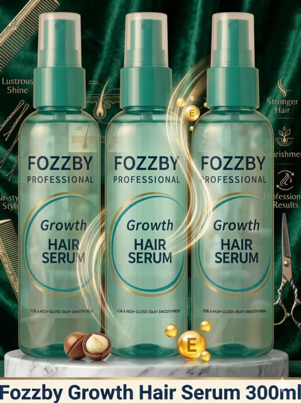 FOZZBY 3Pack Professional Hair Growth Serum Gloss Shine, Soft & Silky Touch forHairV20
