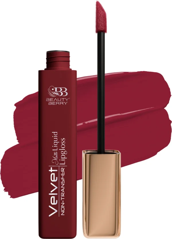 beauty berry Velvet Waterproof, Non Transfer Long Lasting Matte Liquid Lipstick for Women