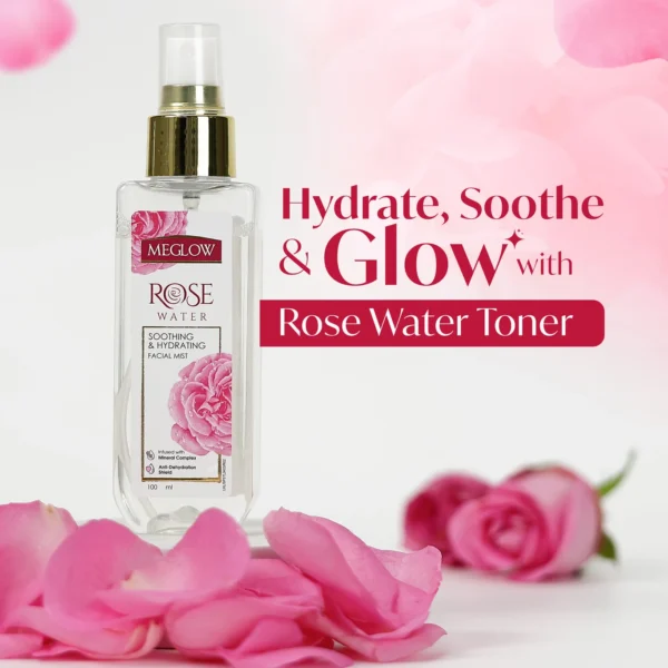 meglow Rose Water Toner Mist Spray | Gulab Jal for Glowing Skin for Men & Women Men & Women