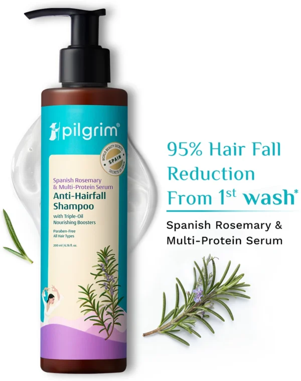 Pilgrim Spanish Rosemary Biotin Shampoo for Men & Women|Reduce Hair loss & Breakage (200 ml)