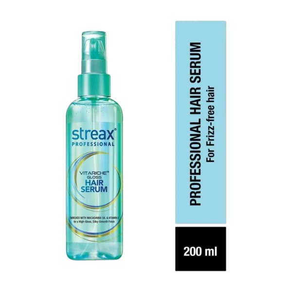 Streax Vitariche Gloss Hair Serum - Vitamin E & Macadamia Oil (200 ml)