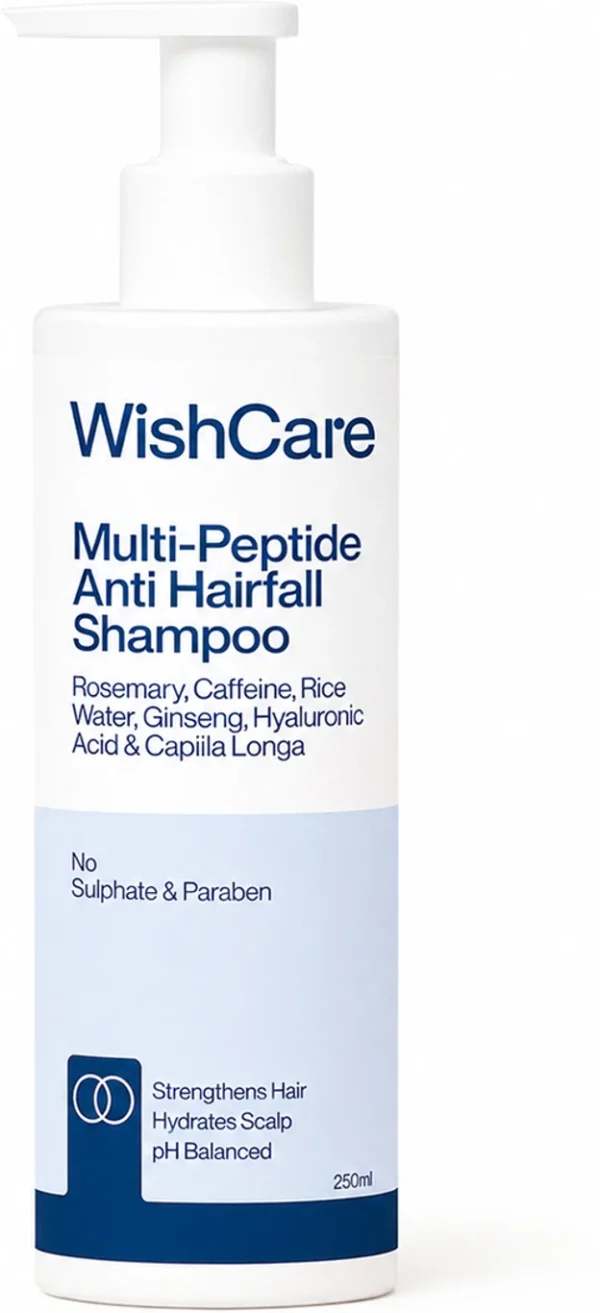 WishCare Multipeptide Anti Hair Fall Shampoo with Rice Water & Rosemary |For Men & Women (250 ml)