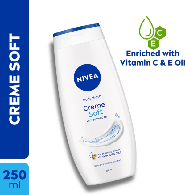 NIVEA Body Wash, Creme Soft Shower Gel, with Almond Oil for Soft Skin - Men & Women (250 ml)